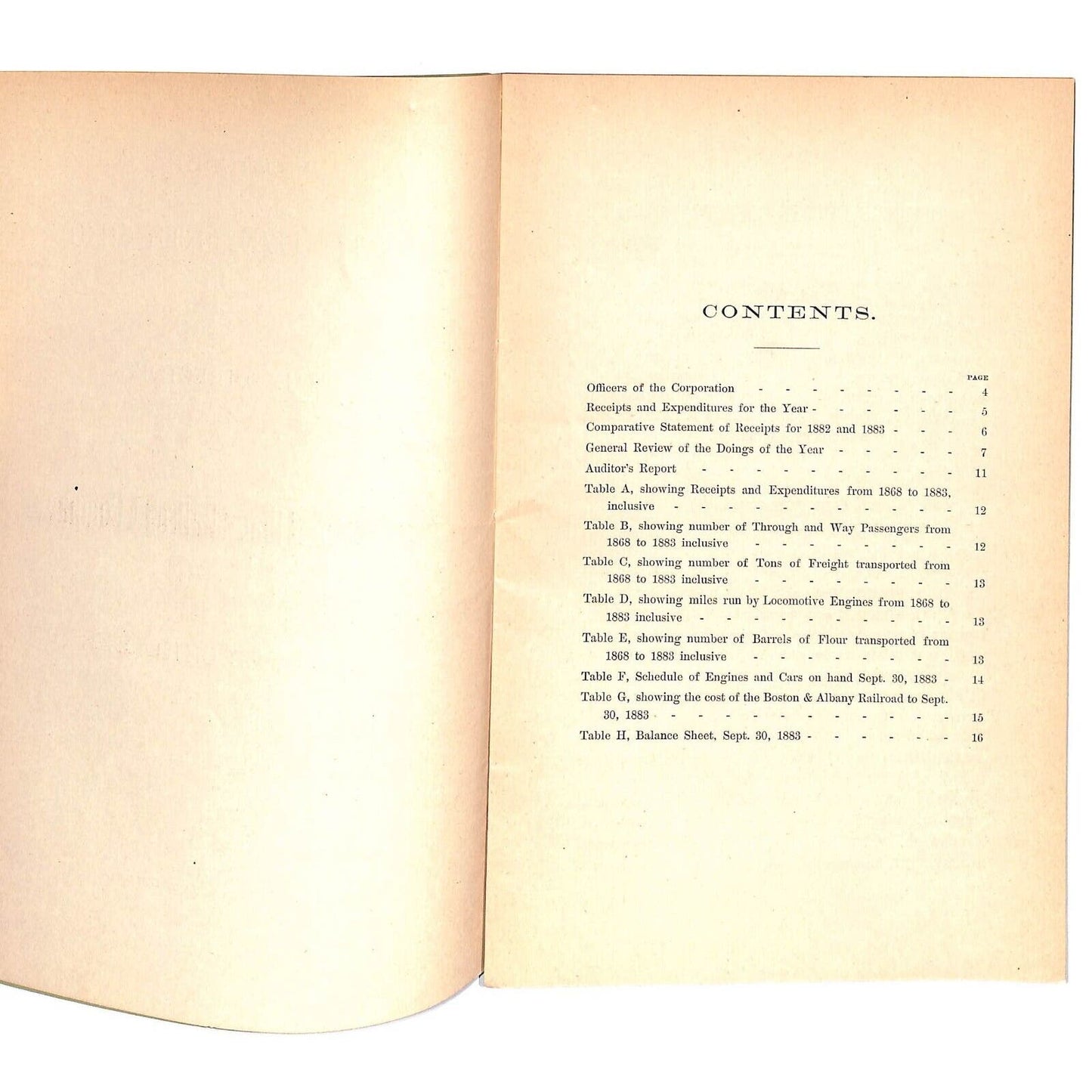 1883 Boston & Albany Railroad Annual Report 16pp - Scarce VGC