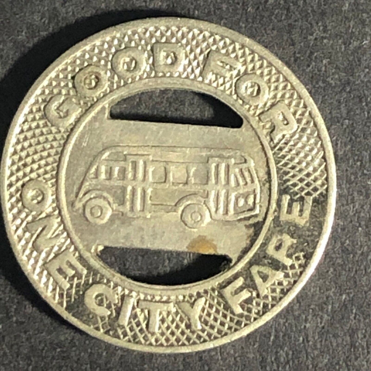 Grand Forks Transportation Co. G/F One City Fare Bus Transit Token 16.44mm