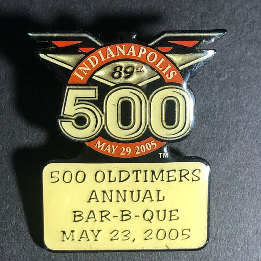 2005 Indy 500 Oldtimers Old Timers Annual BBQ Lapel Hat Pin IMS NOS Scarce