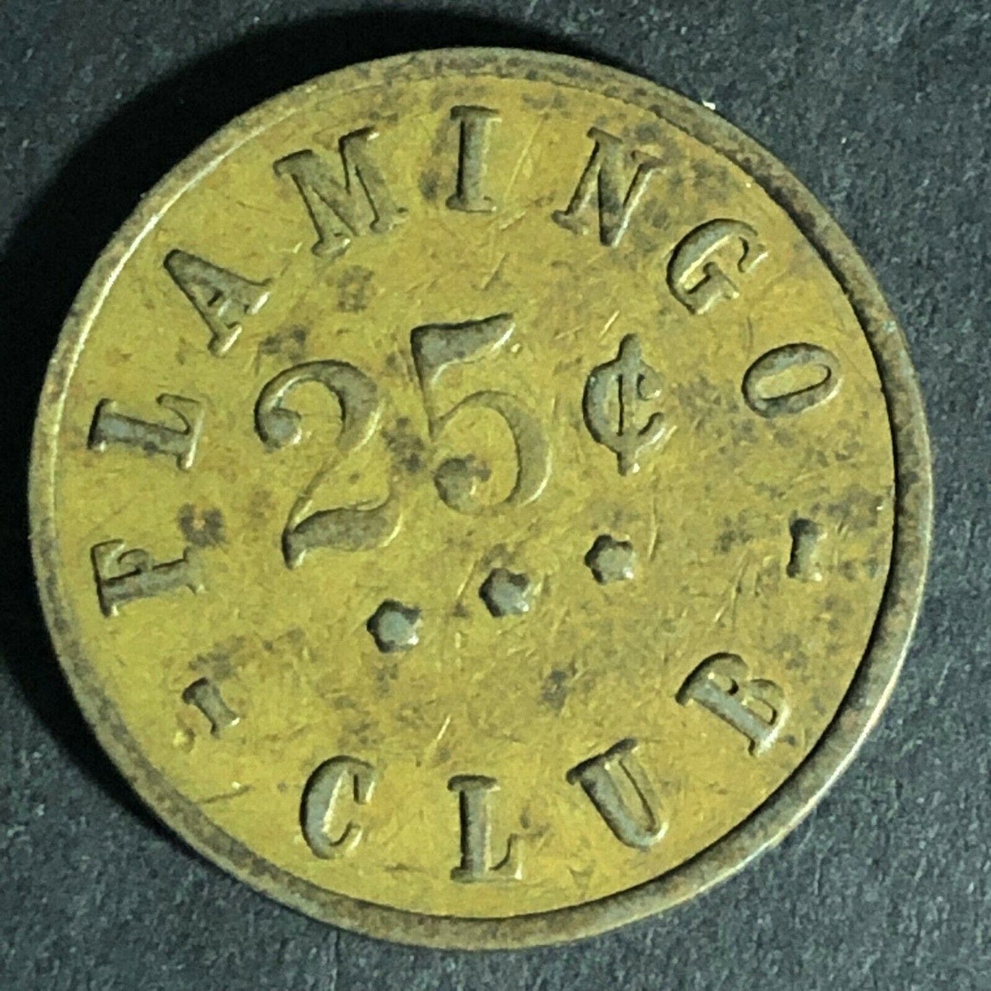 Flamingo Club Naples Military Brass Token 25c 24mm c1966-69 Scarce