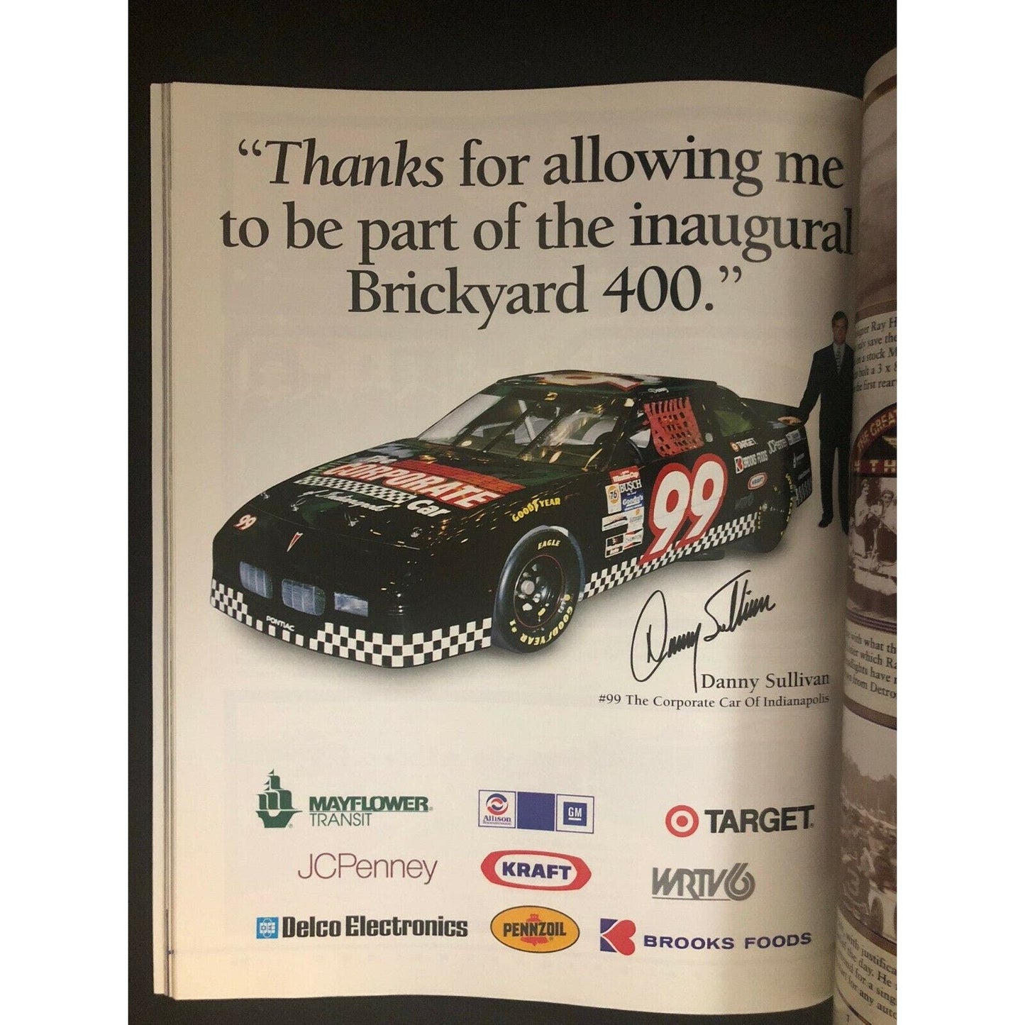 Indy / Indianapolis 500 IMS Inaugural Race Program - VGC 189 pgs.