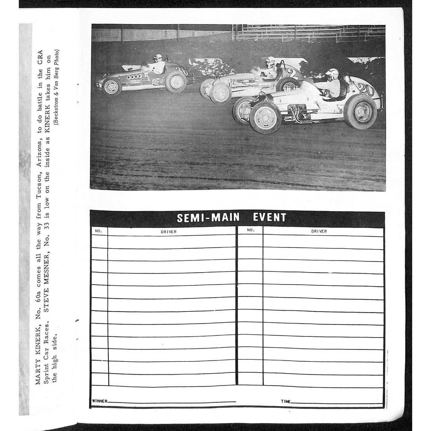 Scarce July 4 1966 CRA "Firecracker Fifty" Auto Racing Program Ascot Park