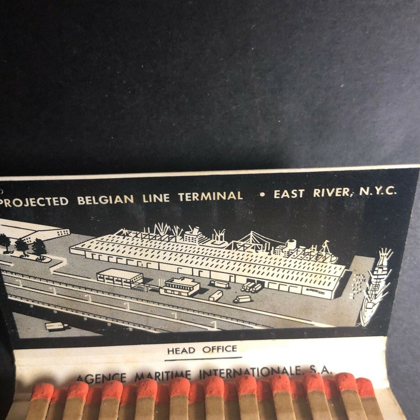 Scarce Early 60's Full Matchbook "Belgian Line" w/ Pier 36 Mention
