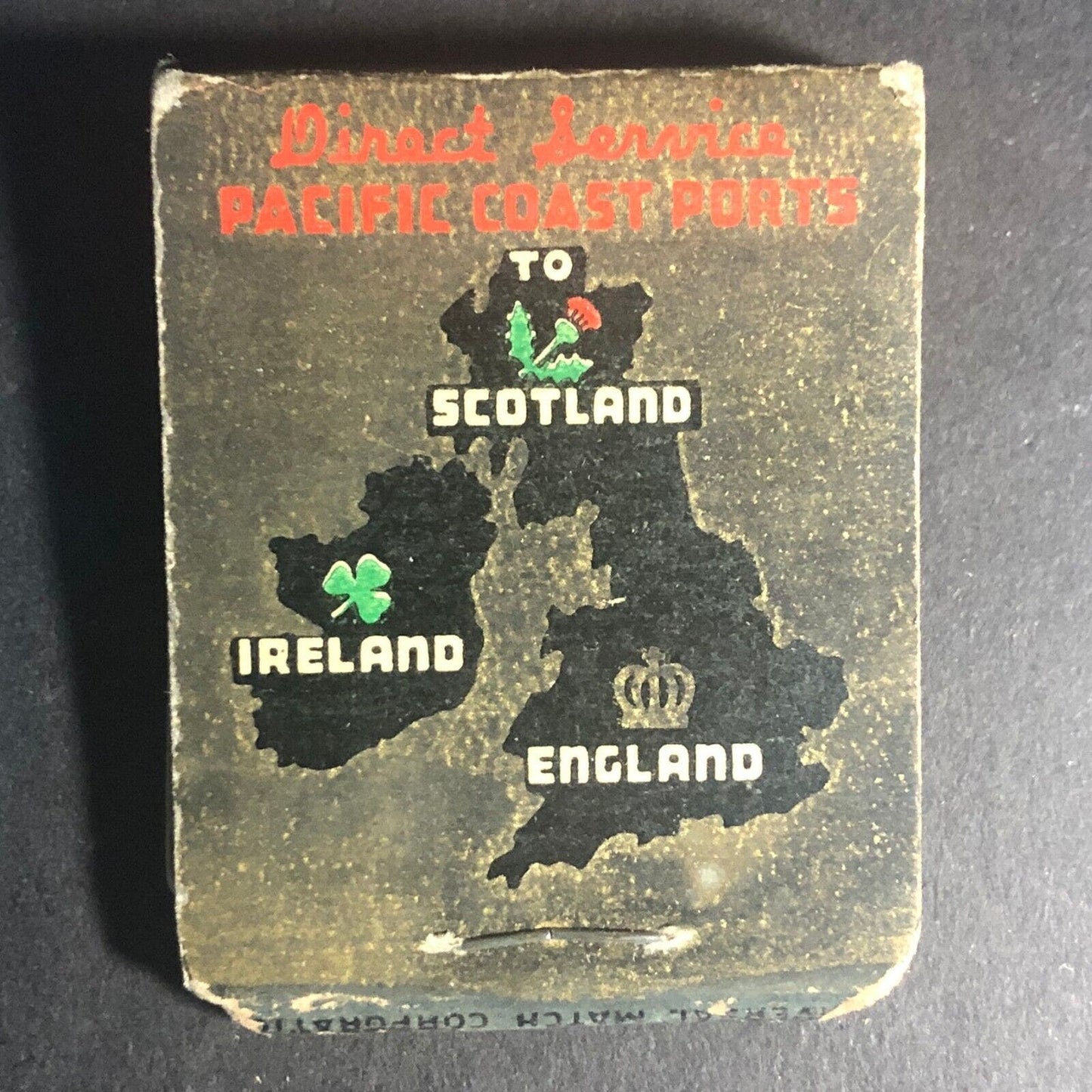 Knutsen Line Pacific Coast Full 20-Str Matchbook c1930's-40's Scarce