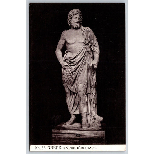 Greek Postcard "Statue of Esculape" RPPC 1901-1907 NP VGC