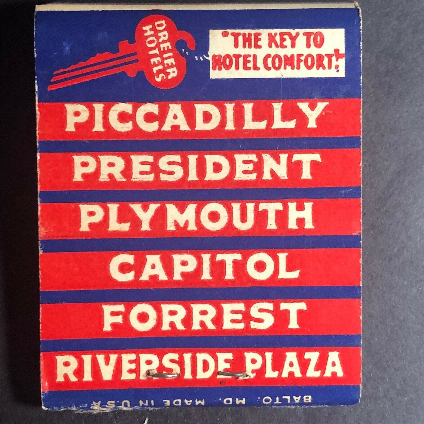 50's-60's Full Matchbook "Dreier Hotels" "All In Times Square New York City"