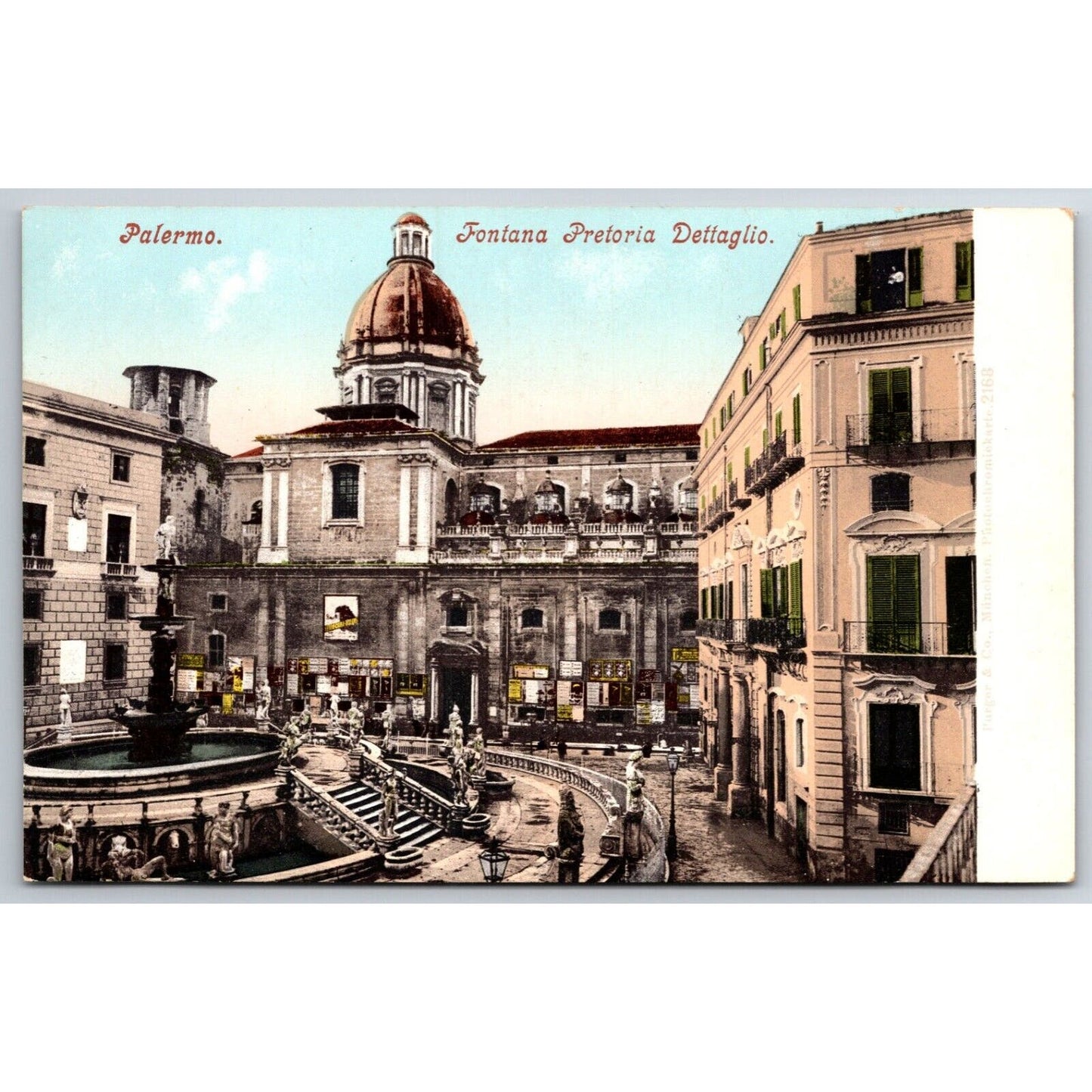 Pretoria / Praetorian Fountain Sicily Italy Postcard c1901-1907 NP