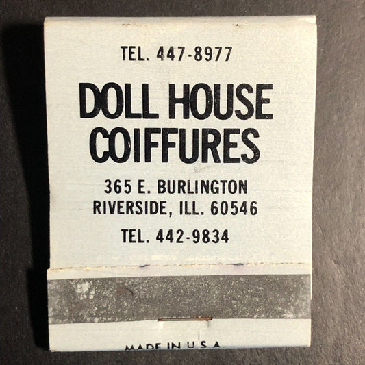 Doll House Coiffures Riverside, IL Full Matchbook c1968-73