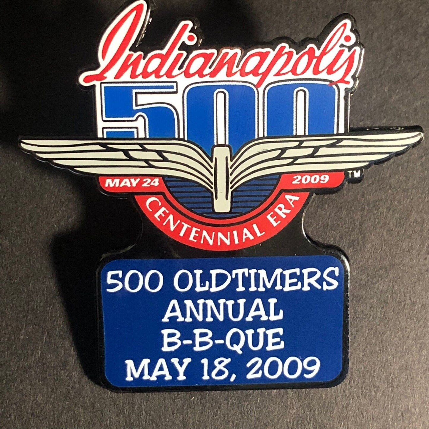 2009 Indy 500 Oldtimers Old Timers Annual BBQ Lapel Hat Pin IMS NOS Scarce