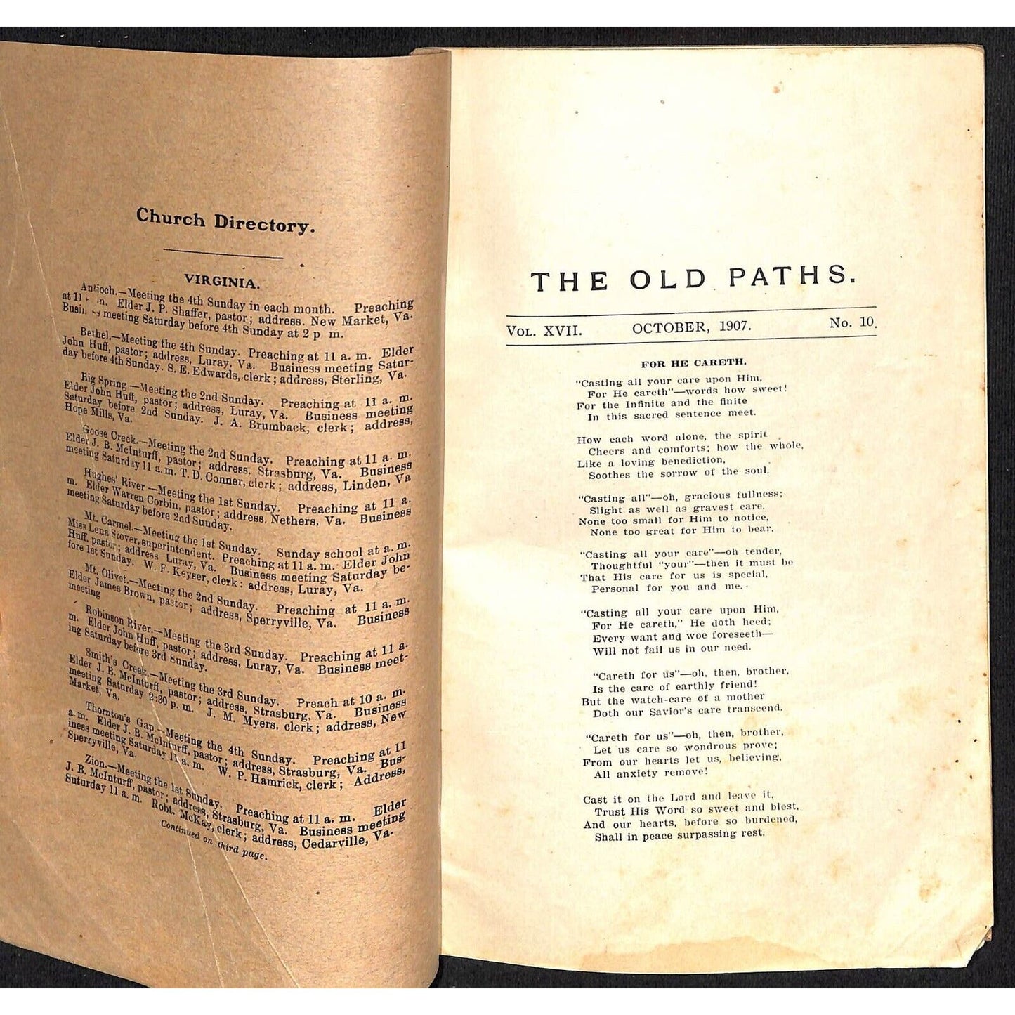 Nashville, TN Oct. 1907 Vol. XVII. No. 1 "The Old Paths" pp290-320 Christianity