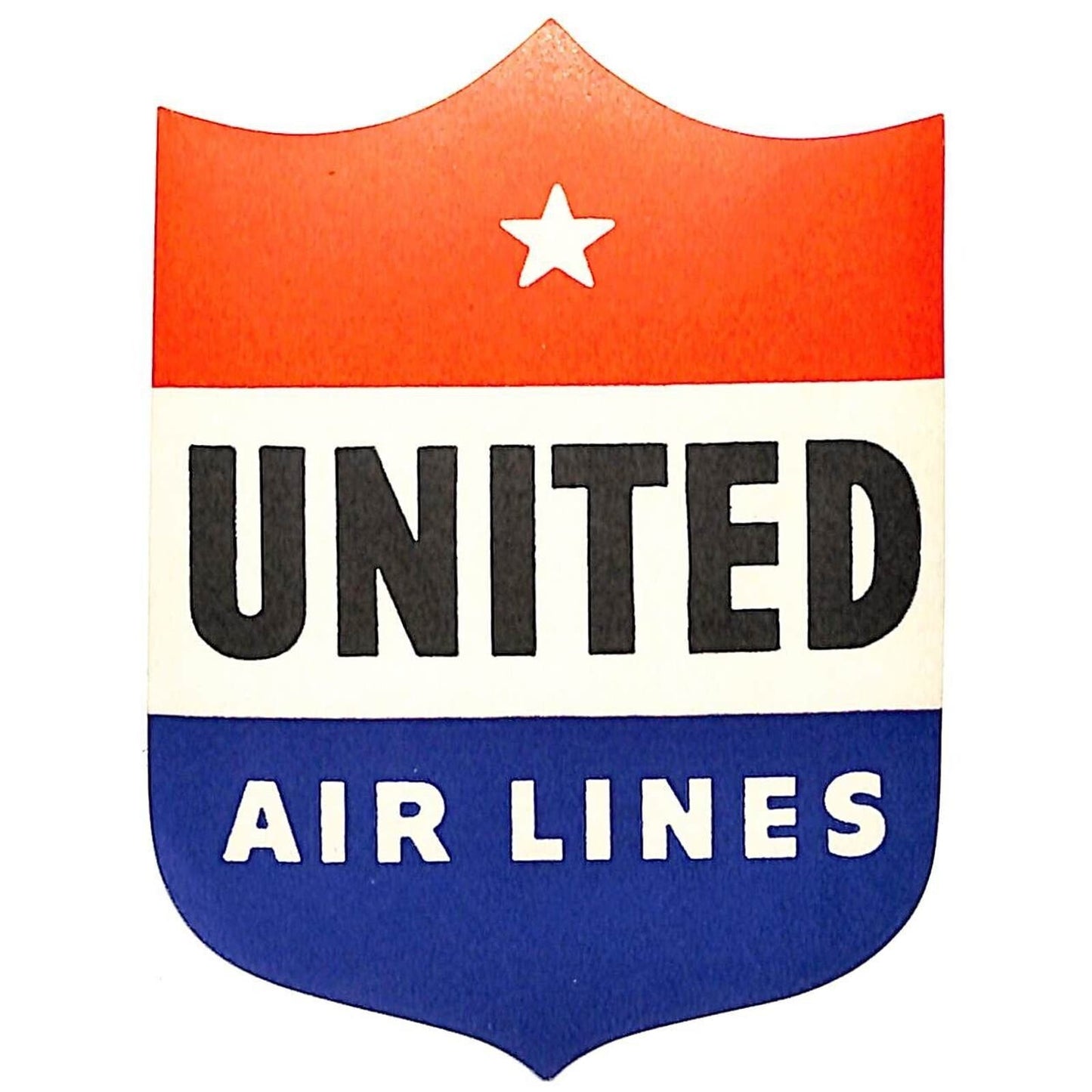 Delta Airlines Luggage Label Shield Die Cut - Red White Blue 3" x 3 3/4"