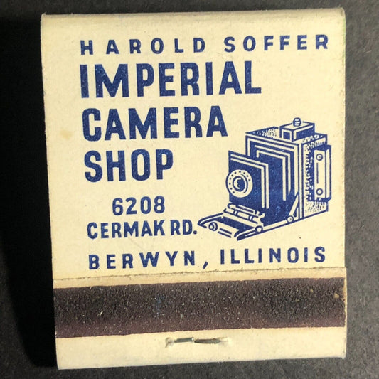 Harold Soffer Imperial Camera Shop Berwyn, IL Full Matchbook c1950's-60's Scarce