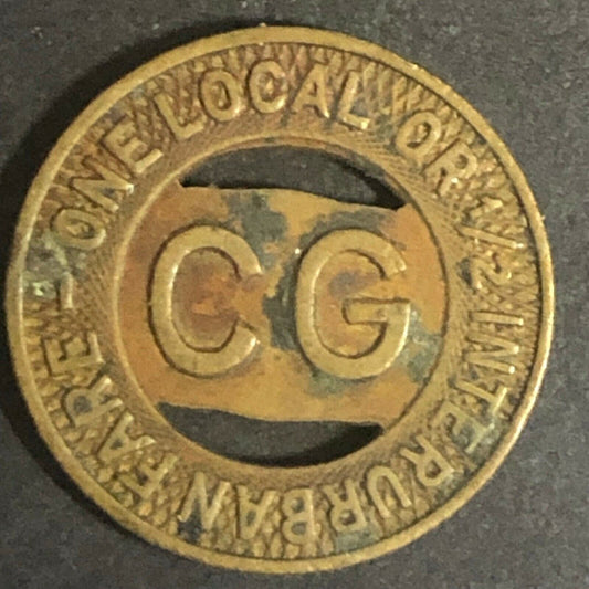 c1940's 16mm The City of Coral Gables Local or 1/2 Half Fare Interurban Token