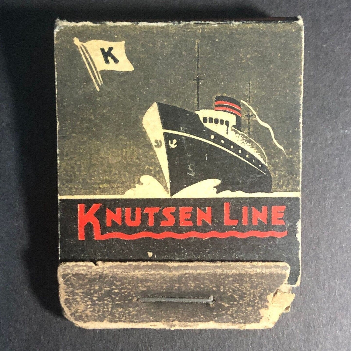 Knutsen Line Pacific Coast Full 20-Str Matchbook c1930's-40's Scarce