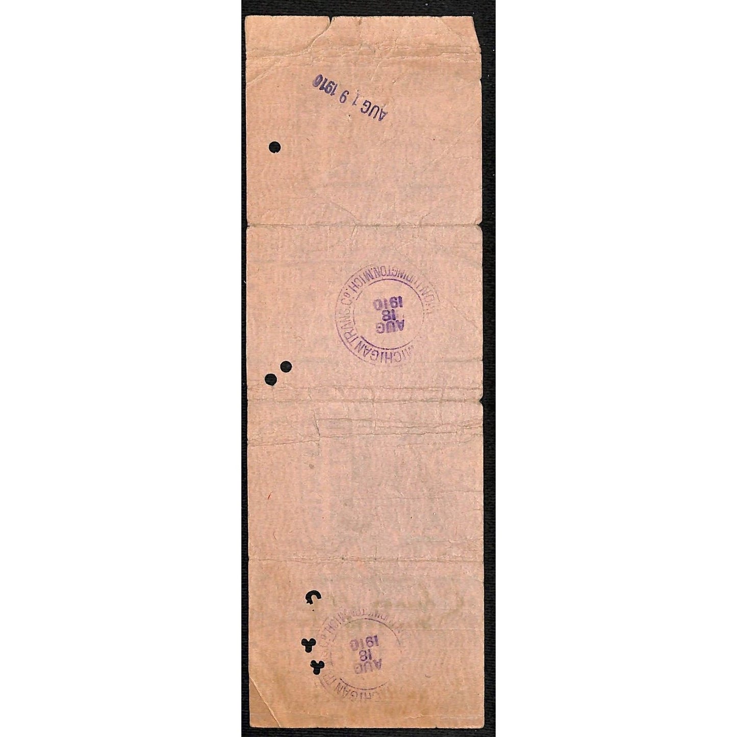 1910 Northern Michigan Transportation Co. Railroad Ticket Chicago to Dumont, IA