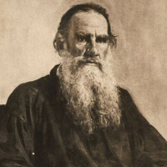 c1910 Vintage Russian Art Postcard Leo Tolstoy Sitting in Chair with Book (4185)