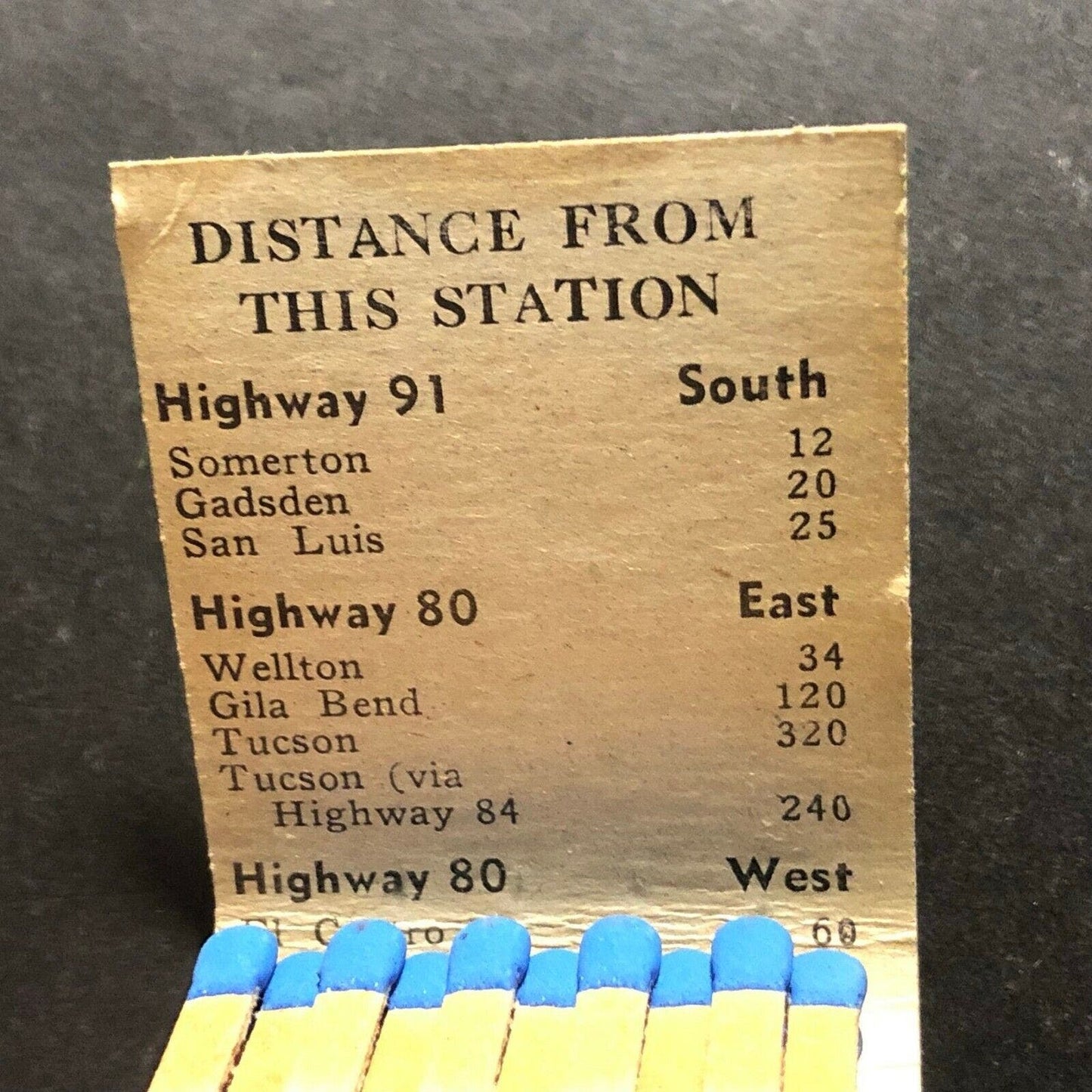 c1940's Richfield Products / Breech Service Yuma, AZ Full Matchbook