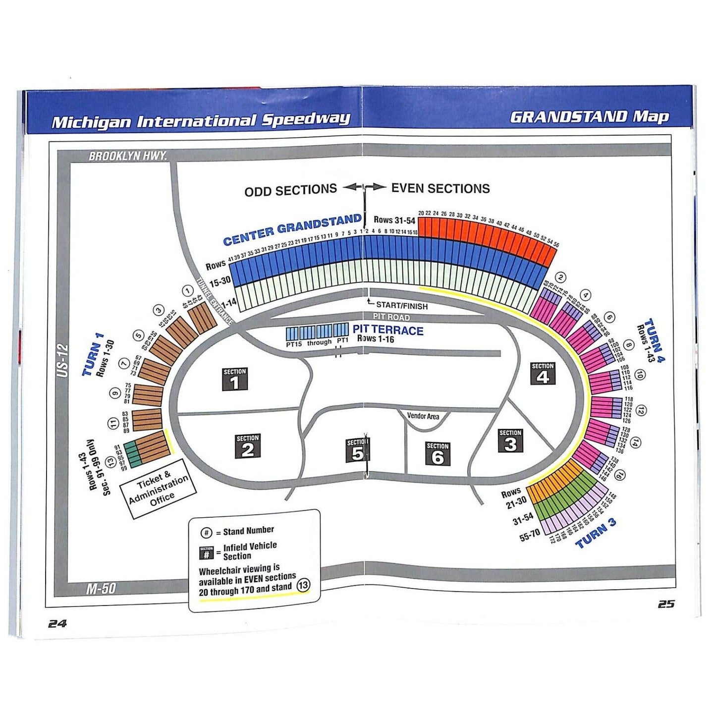 2002 Michigan International Speedway Guest Guide Info & Map Booklet --- 47pp VGC