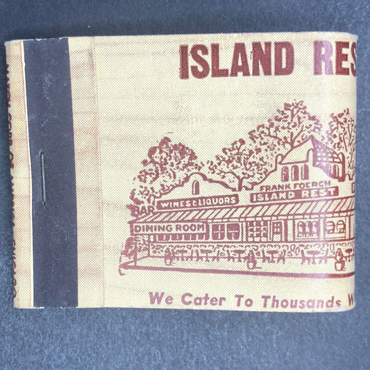 Island Rest Restaurant Frank Foerch Merrick, L.I. NY Full Matchbook c1930's-40's