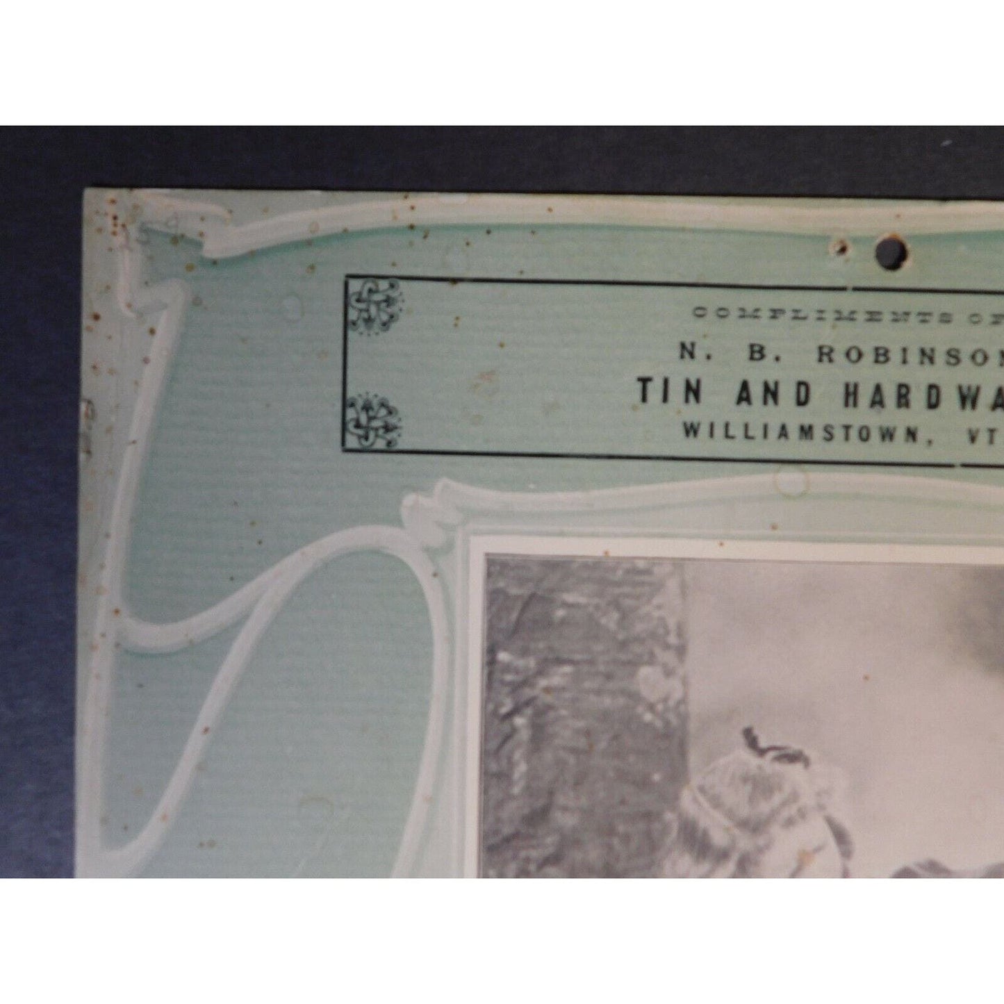 N B. Robinson Tin And Hardware Store 1906 Calendar Williamstown Vermont