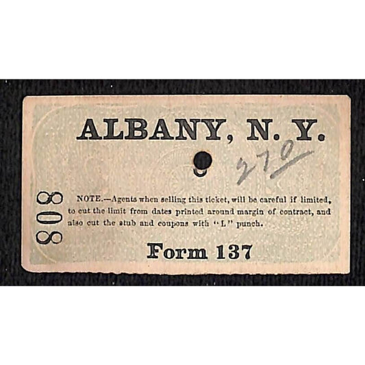New York & Long Branch Railroad 1896 Albany, NY / North Asbury Park #808
