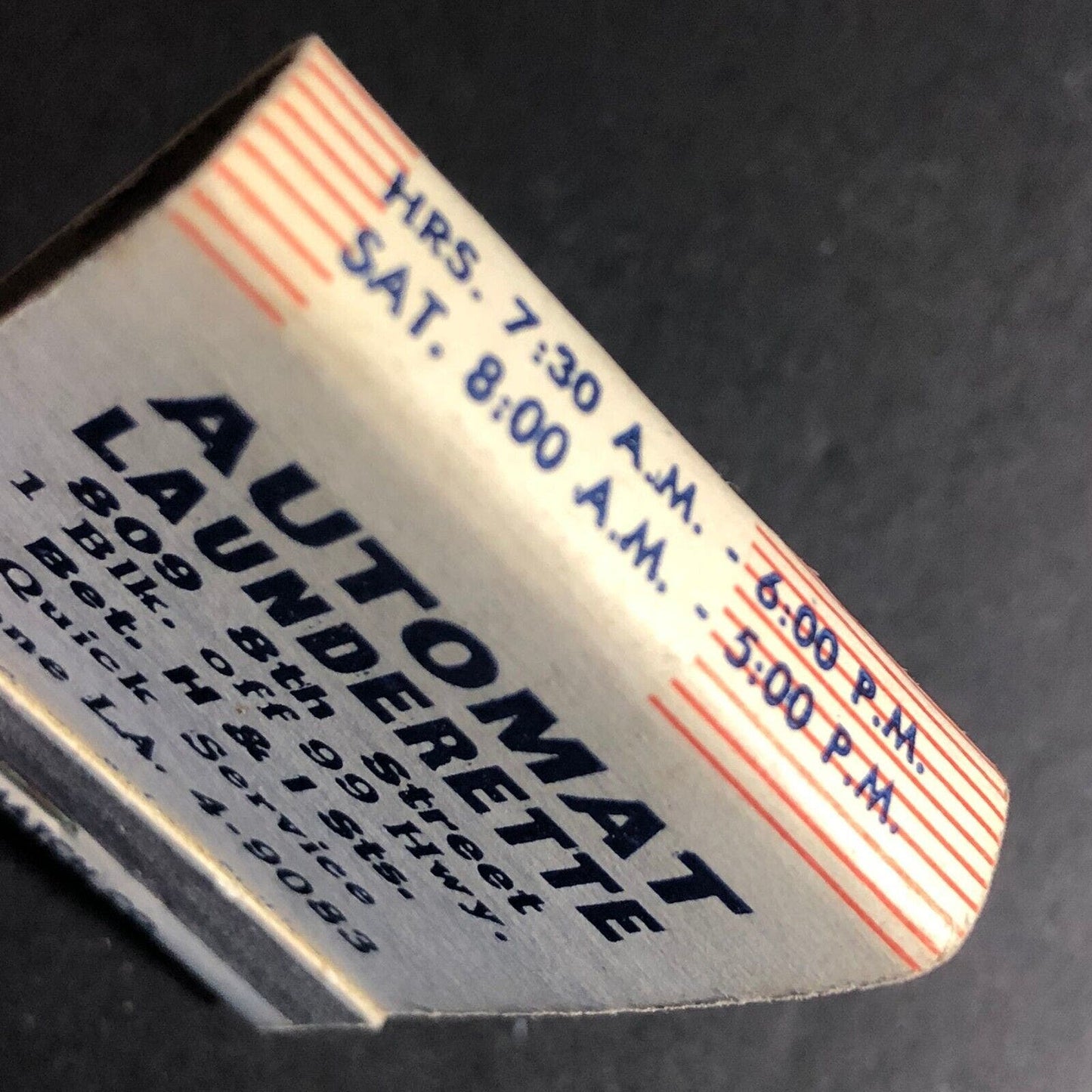 Automat Launderette Los Angeles? Matchbook c1940's-50's Full 20-Strike