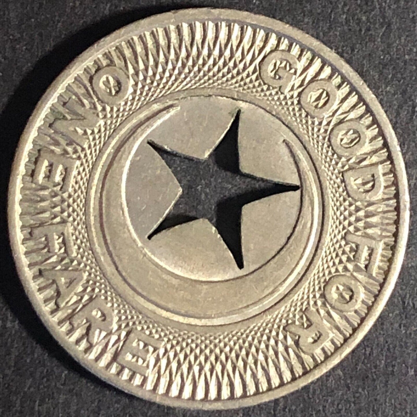 Star & Crescent Ferry CA WM G/F One Fare Transit Token 23mm
