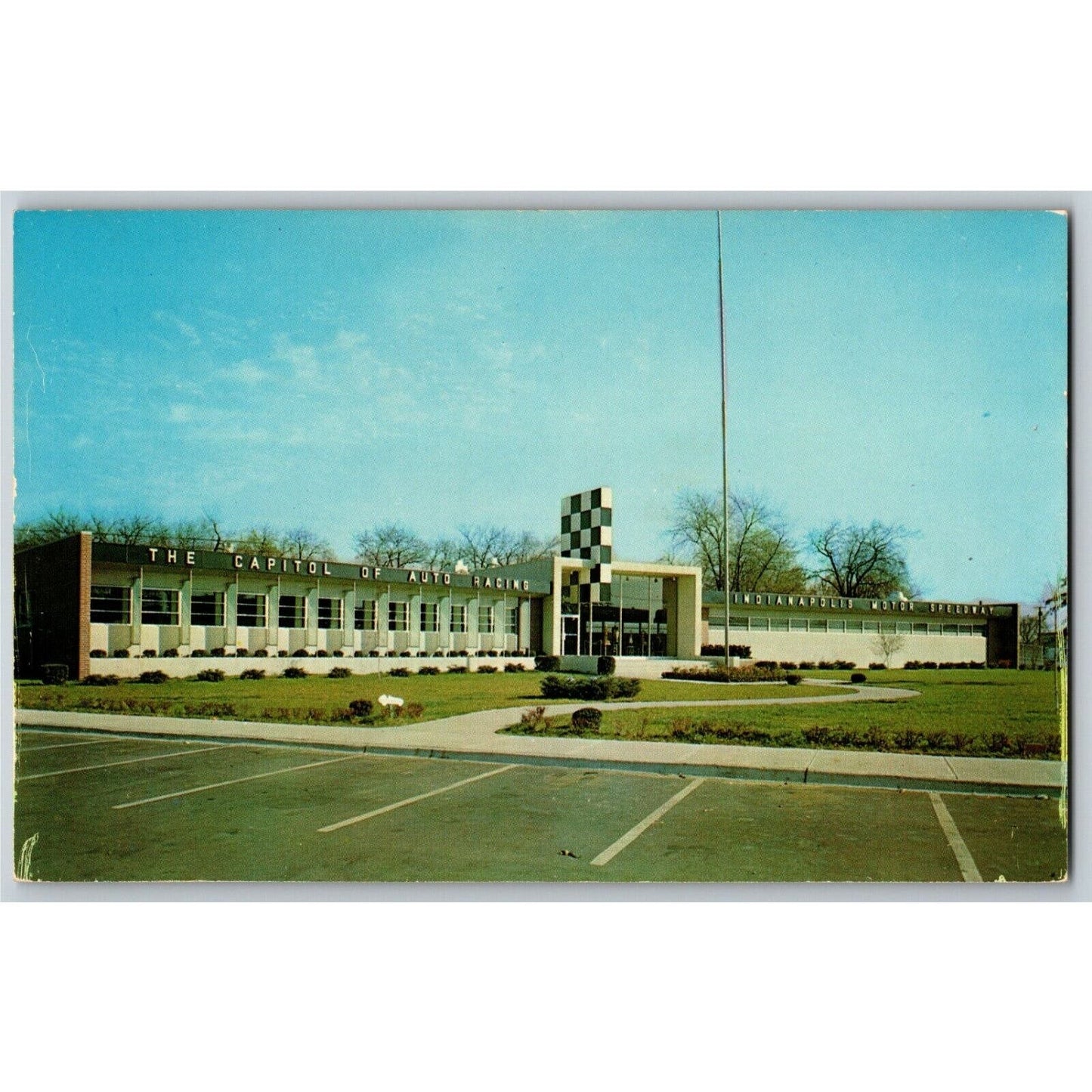 Indy 500 Postcard 1956 "Famous Racecars of Former Years..." Museum