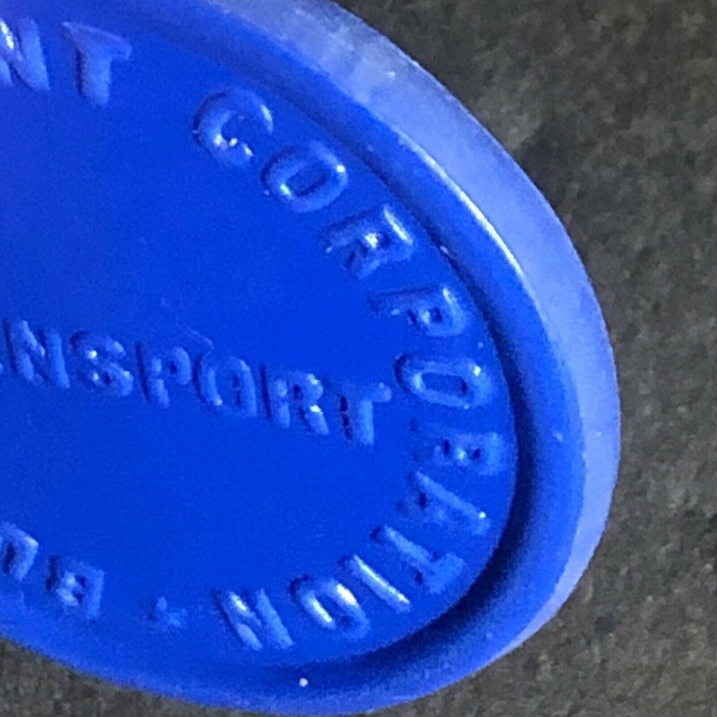 Burton-Upon-Trent England Plastic Transport Token Blue 2D 21mm c50's-60's