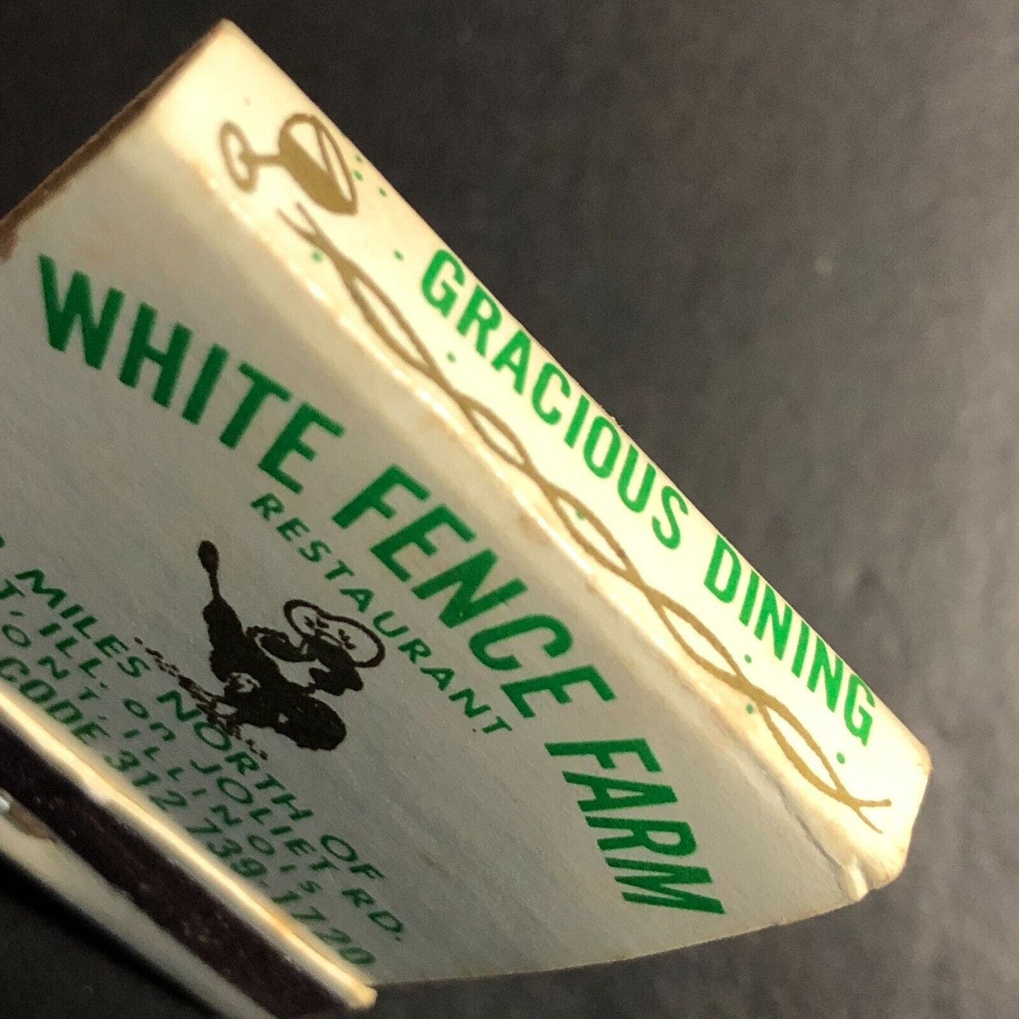 White Fence Farm Restaurant Lemont, IL Half Full Matchbook c1968-73