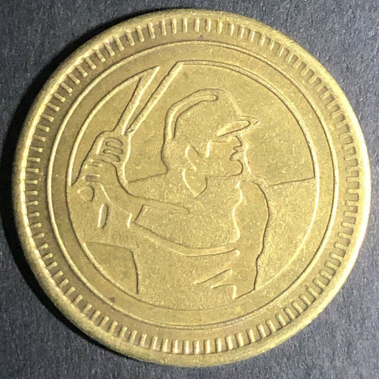 28.7mm Large Vintage Brass Baseball "No Cash Value" Token - Fauver Coll.