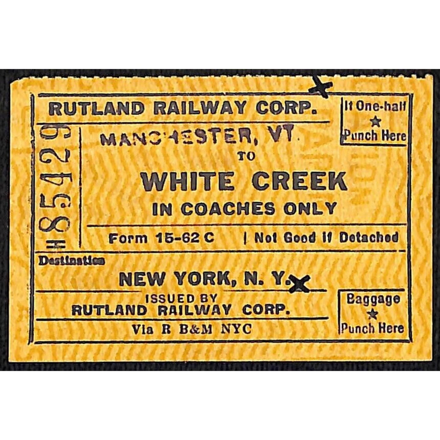 Group of 10 - Mostly 1953 Rutland Railroad Tickets / Stubs