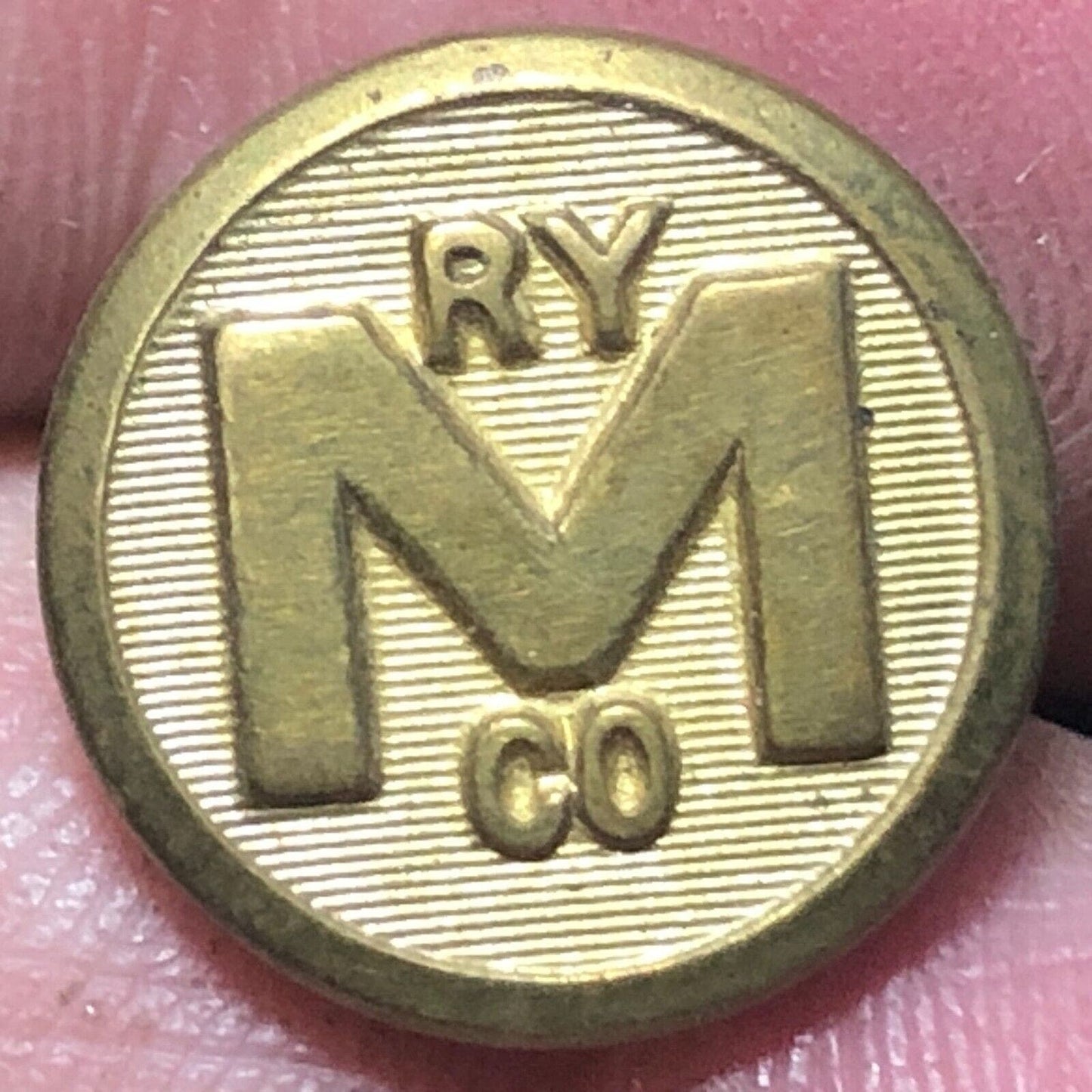 Michigan Railway Co. Brass Uniform Button 1/2" Flat - Superior Quality
