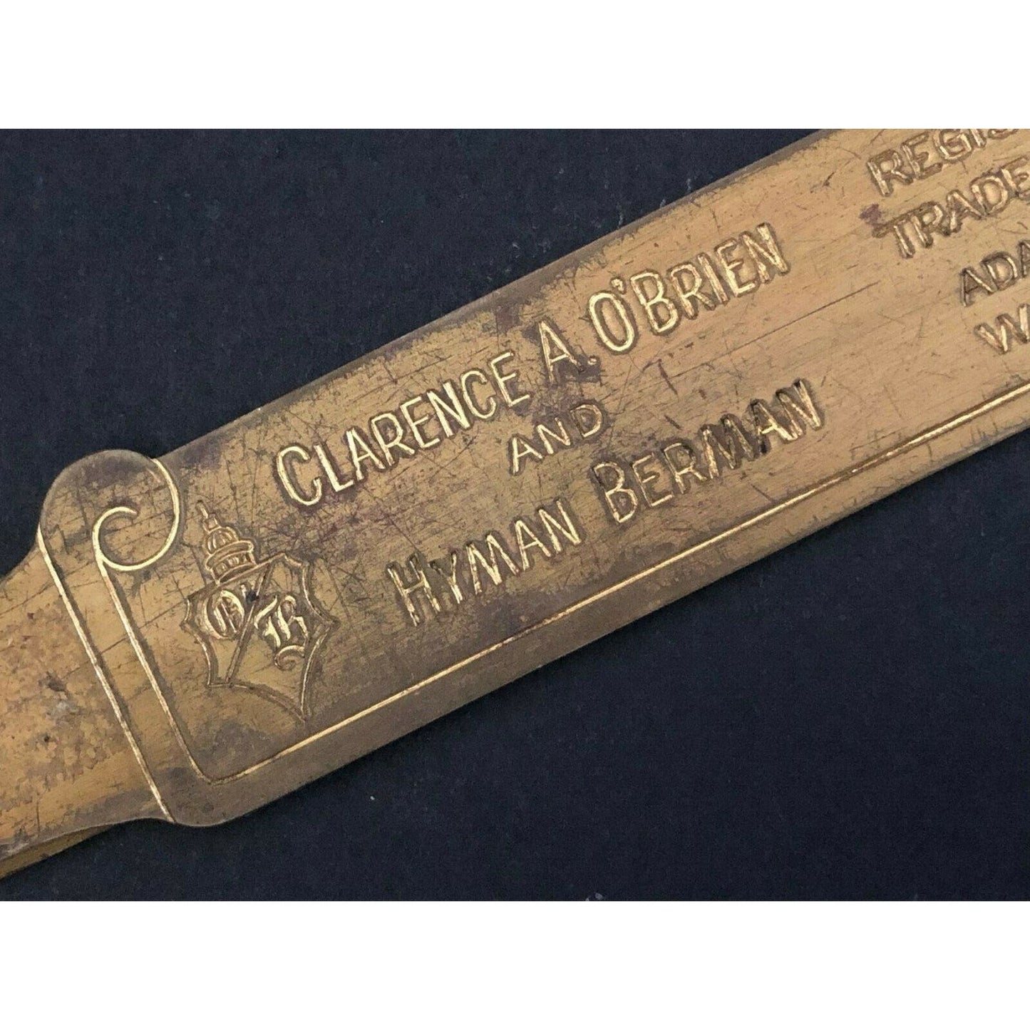 c1920's-30's 8" "Clarence A. O'Brien" Trade Mark ATTY DC Adv. Letter Opener