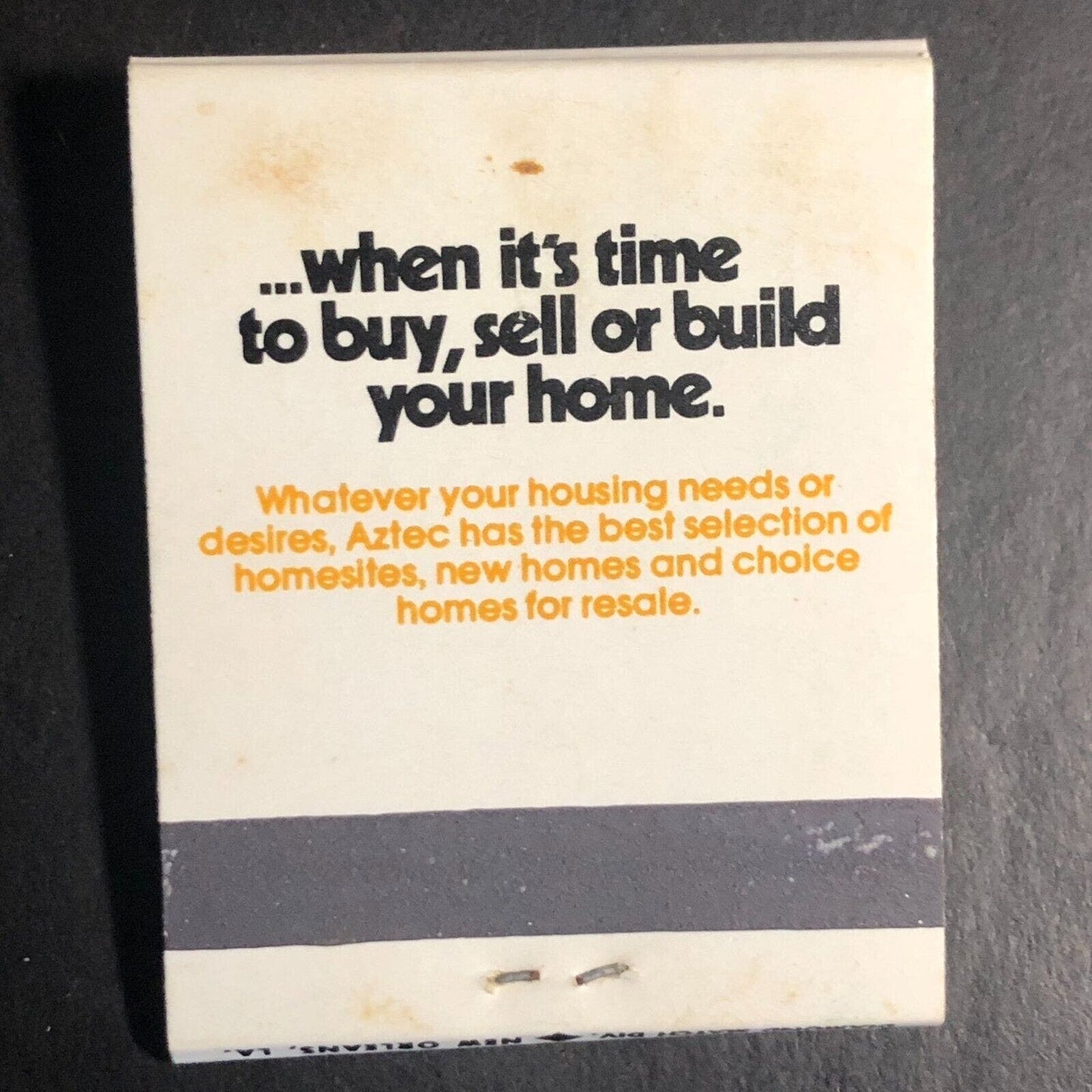 Aztec Realty Corp. 629-3188 (Port Charlotte, FL ?) Full Matchbook c1974-84
