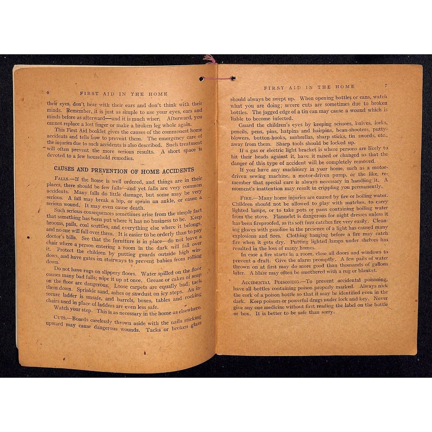 1919 Metropolitan Life's "First Aid in the Home" Booklet 27pp