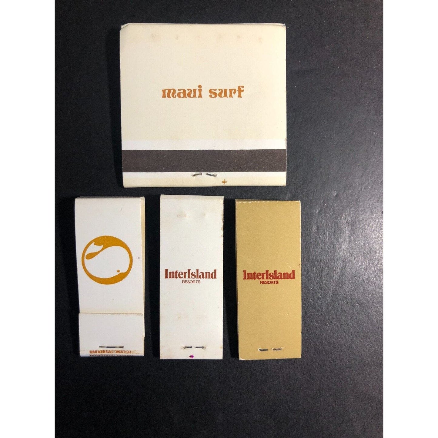 Group of 4 Maui Kona Surf Hawaii Matchbooks Mostly Full & c1974-80's