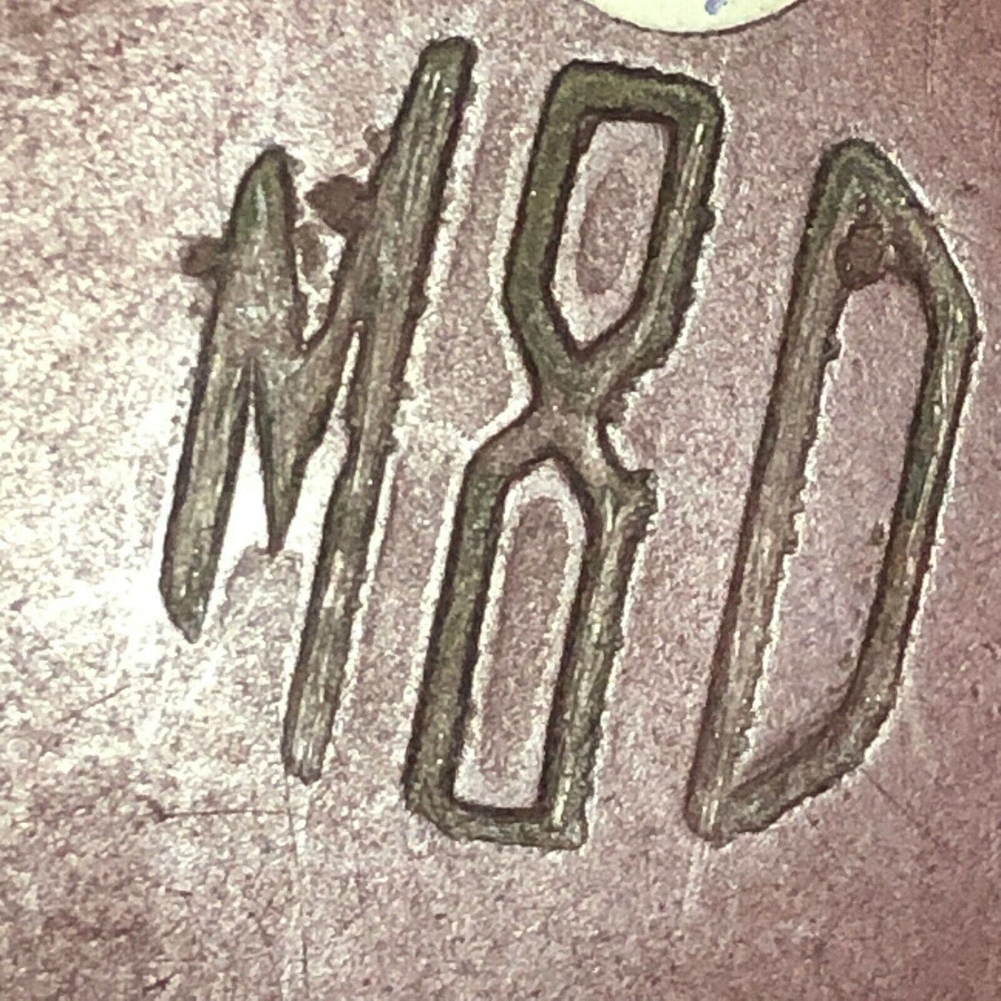 Vintage Red Clay Poker 25c Chip "MD" ? Monogram - Eisenstadt Collection