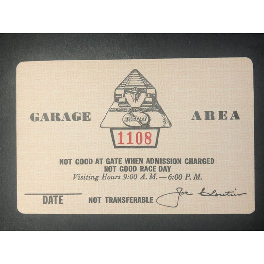 Indianapolis Motor Speedway IMS 1979 Garage Area Pass - Unused #1108
