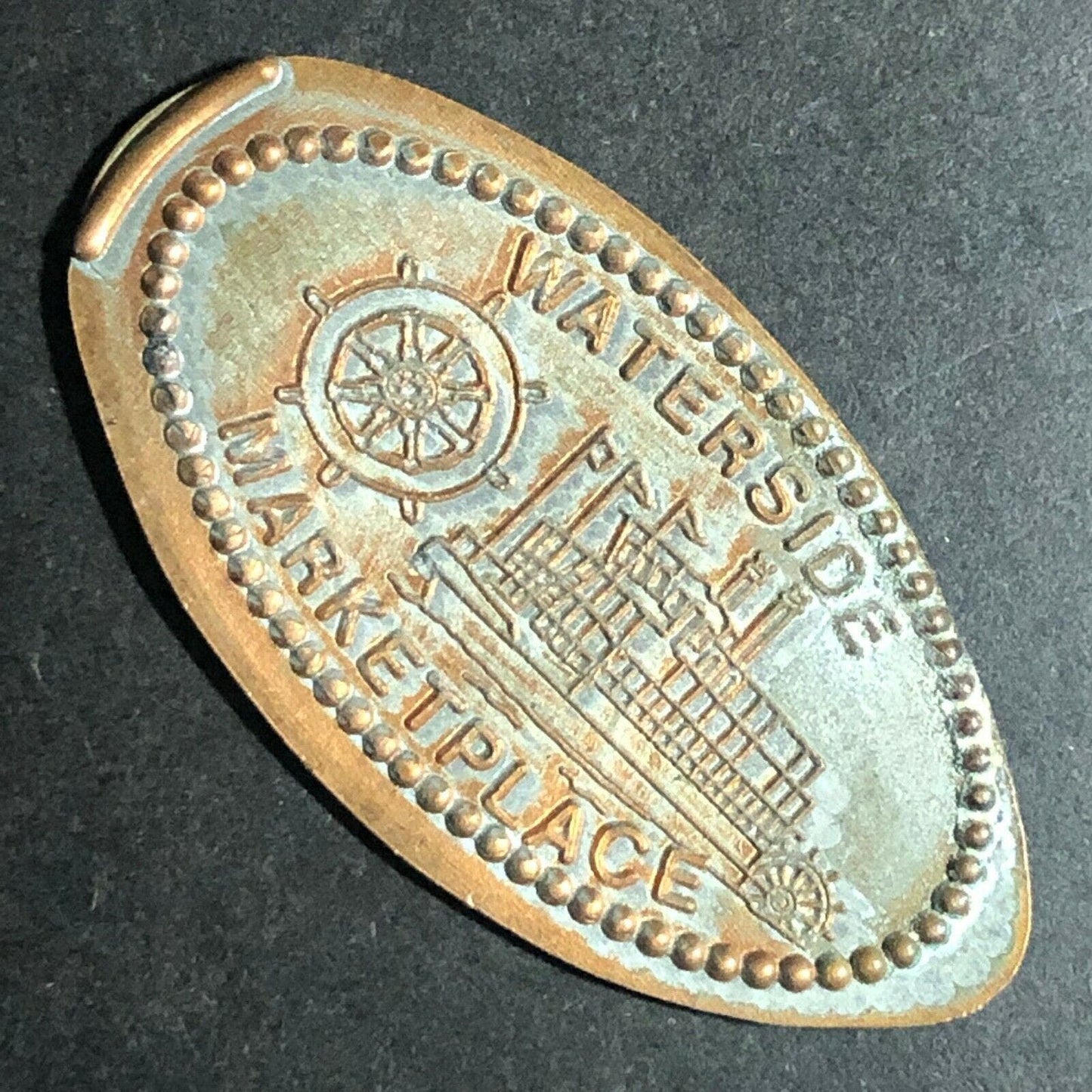 Vintage 37mm Elongated Penny / Dime? "Waterside Marketplace"