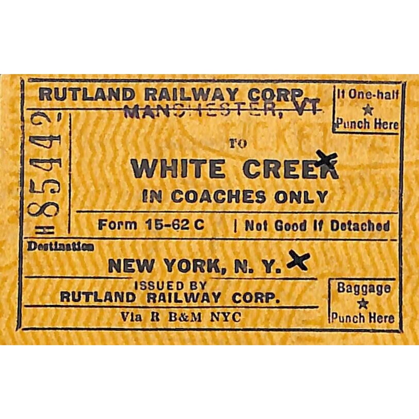 Group of 10 - Mostly 1953 Rutland Railroad Tickets / Stubs