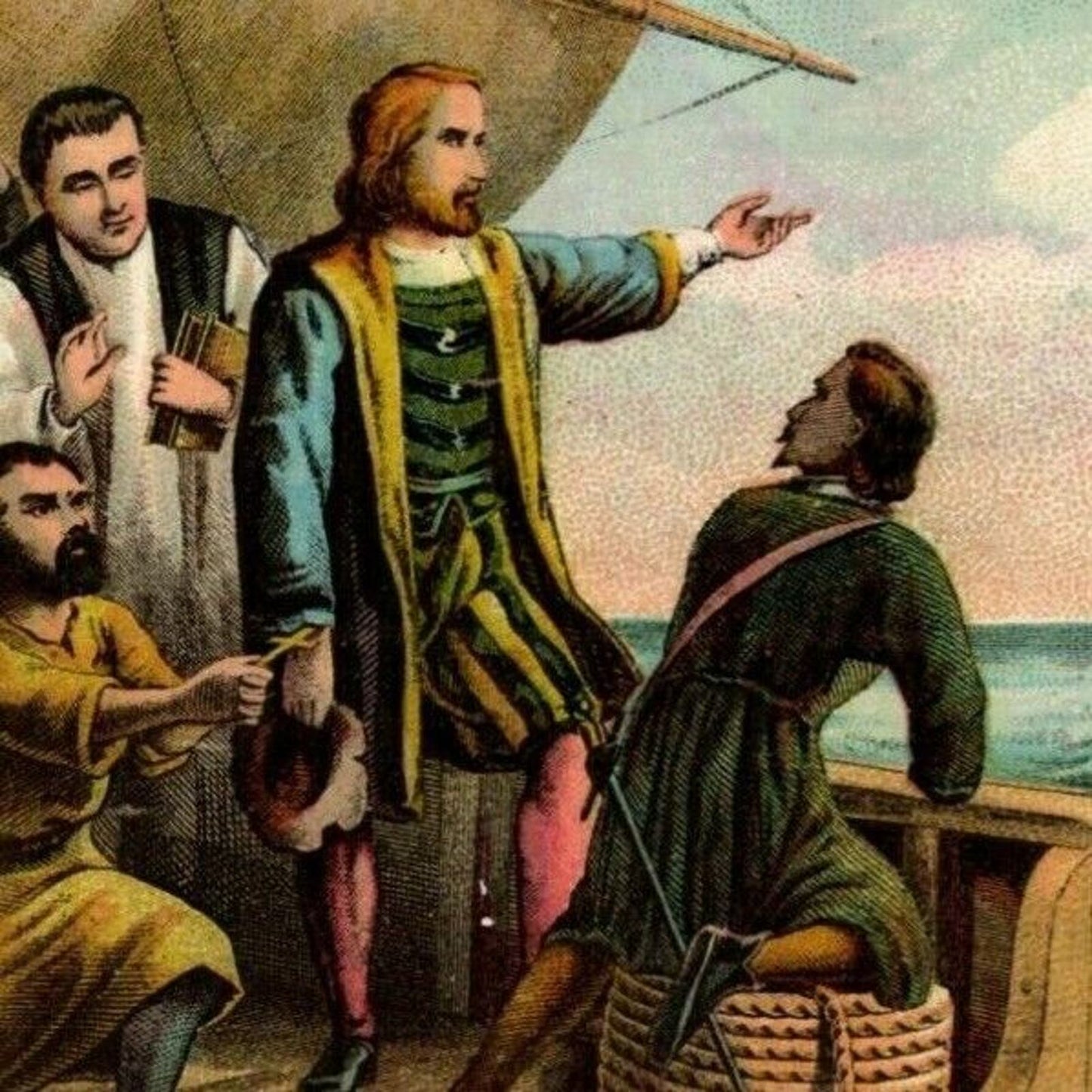 Ayer's Sarsaparilla Columbus Discovers America Ship at Sea Victorian Trade Card
