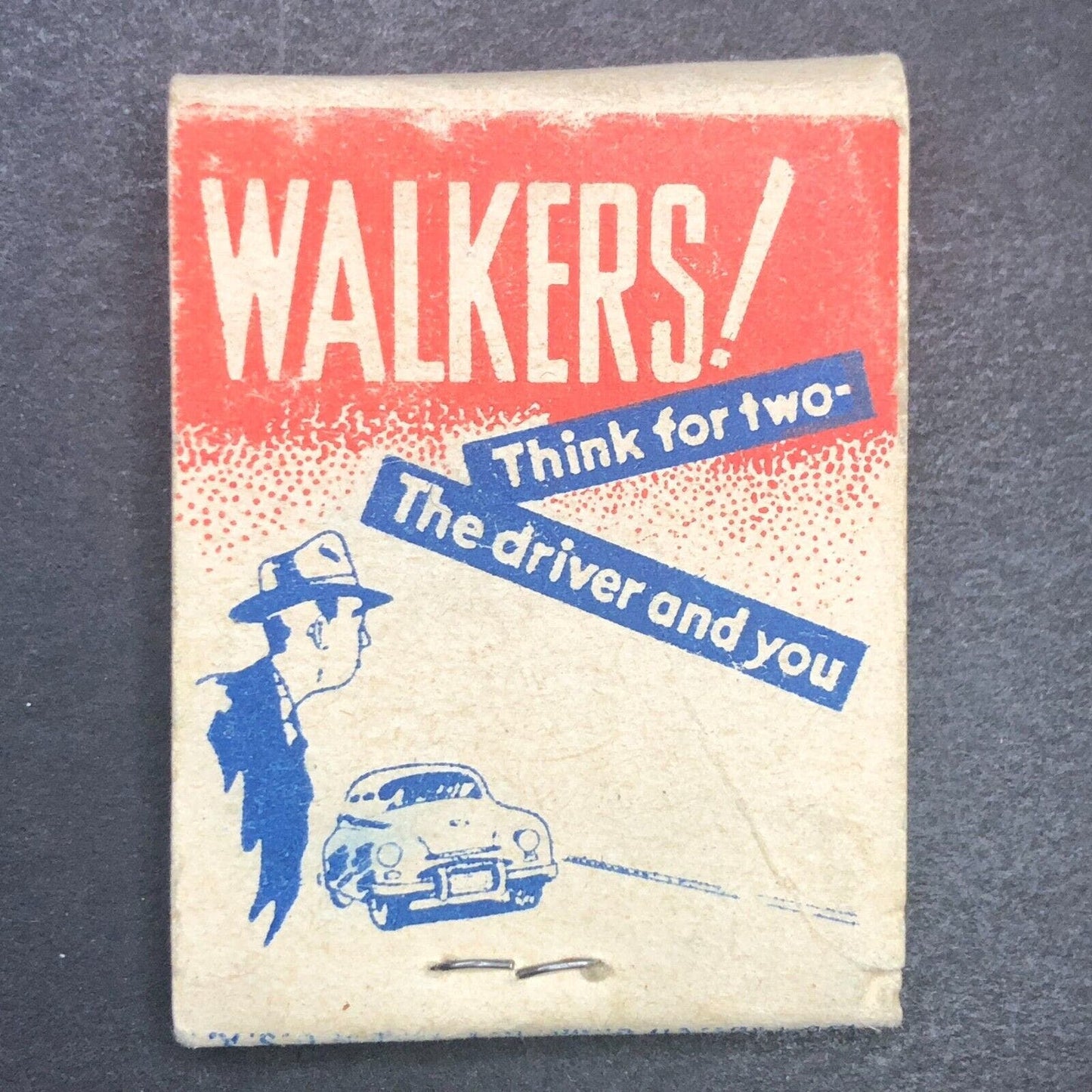 Drive Safely! PSA Joy Vending Half Full (-8) Matchbook c1940's-50's Scarce