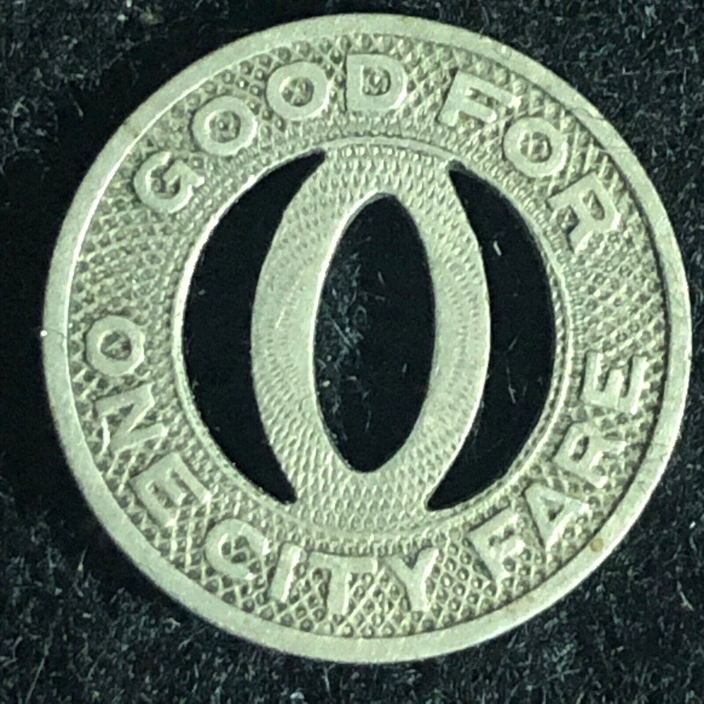 Huntington, WV Ohio Valley Bus Company G/F One City Fare Token 16mm Hanging "O"