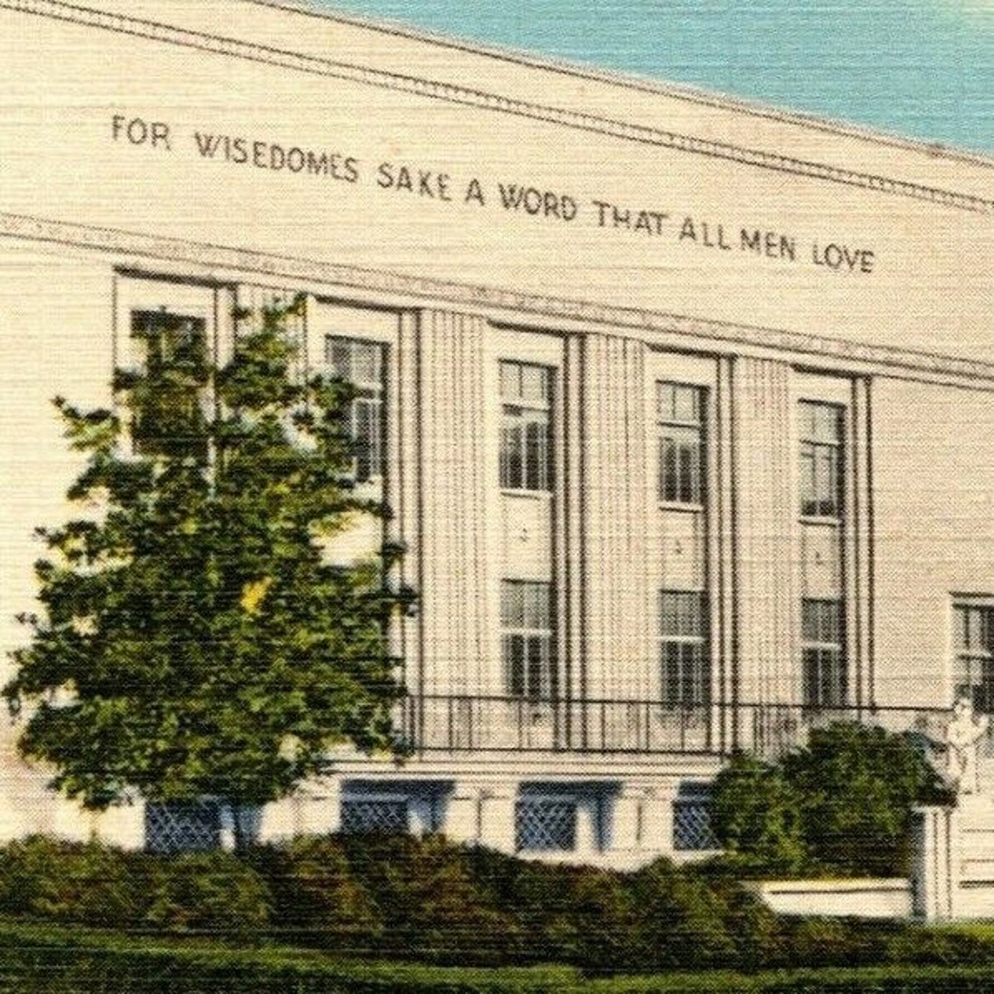 Vintage Linen Postcard Folger Shakesperian Library, Washington, DC Posted 1943