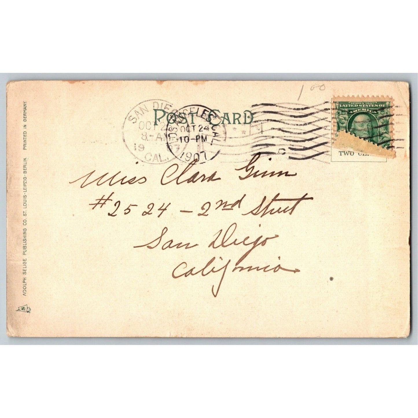Hotel Alexandria, Los Angeles, Cal Postcard 1907 PM