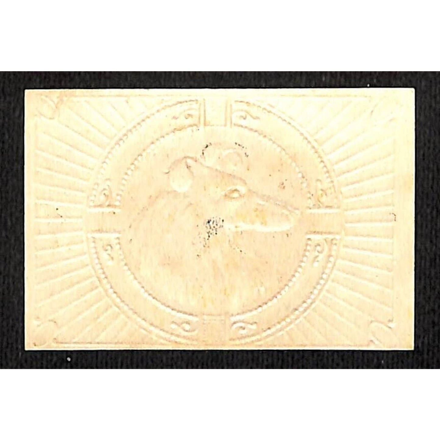 Helmar Turkish Cigarettes Gilt / Gold Ink Over Embossed Label w/ Dog c1920's-30s