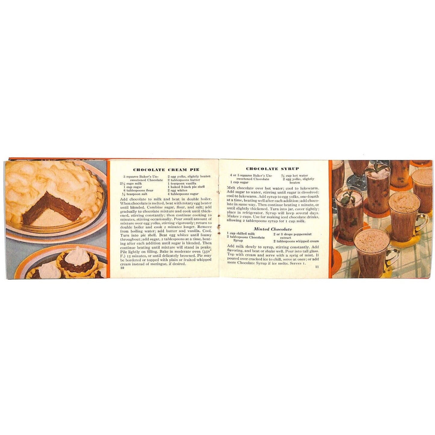 Baker's Chocolate Sampler Recipe Booklet 1936 14pp Cake Frosting Brownies VGC