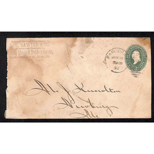 A.C. Sawyer & Co. 1892 Boots Shoes & Rubber Goods - Cover Only