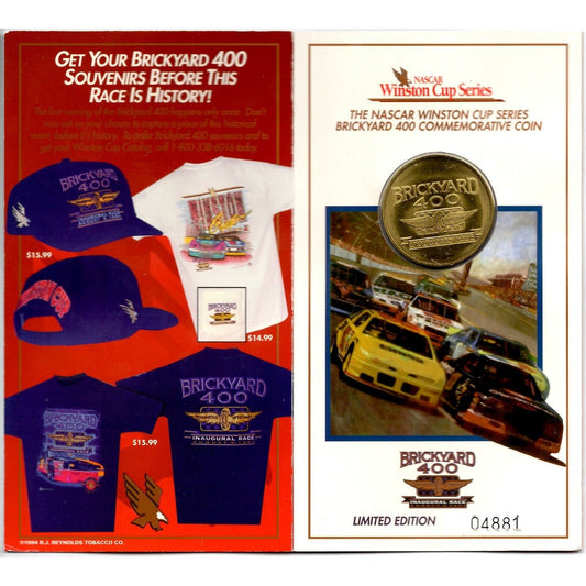 1994 Brickyard 400 Winston Cup Inaugural Race IMS Commemorative Coin NOS VGC